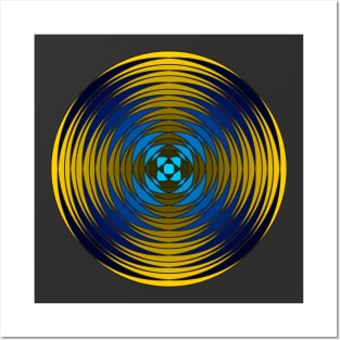 Fuzzy Circular Logic Yellow 6 Posters and Art